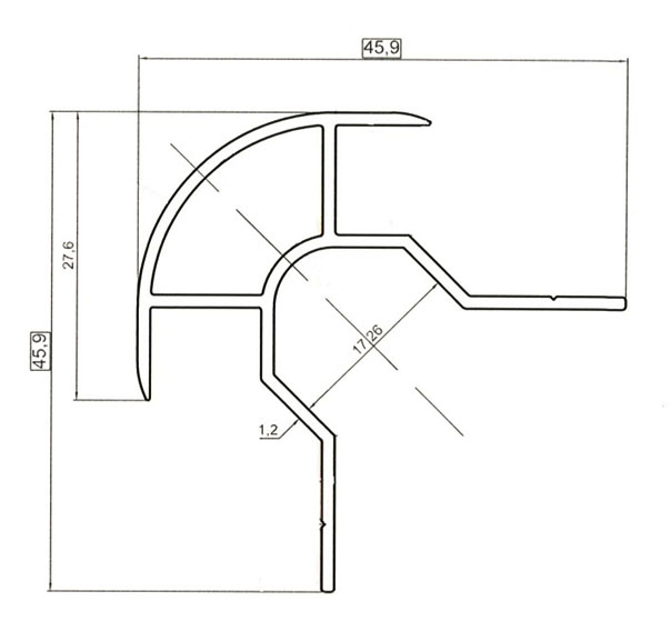АВД-4314 External corner for hidden system
