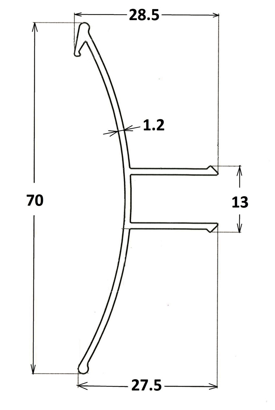 АВД 4316 Rounding element 50x50 t-1.2mm with surfacing for a factory flooring