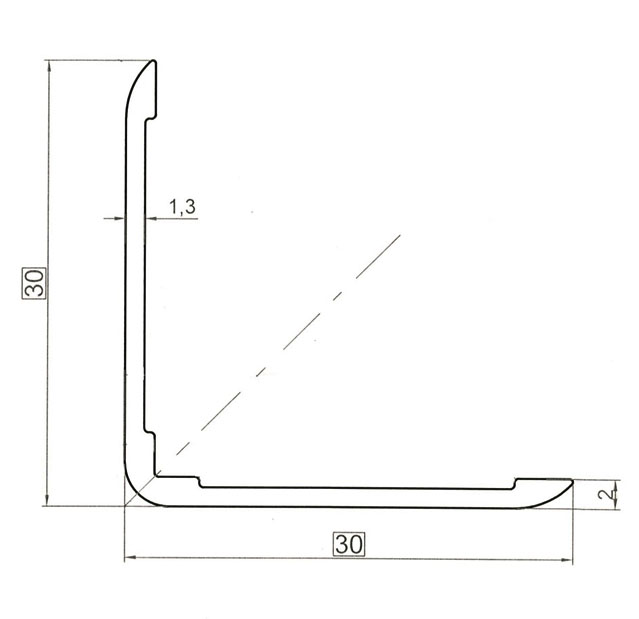 АВД-4412 Outer corner 30х30