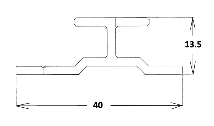 PK1.TSAН 40х14 H-profile for a hidden system