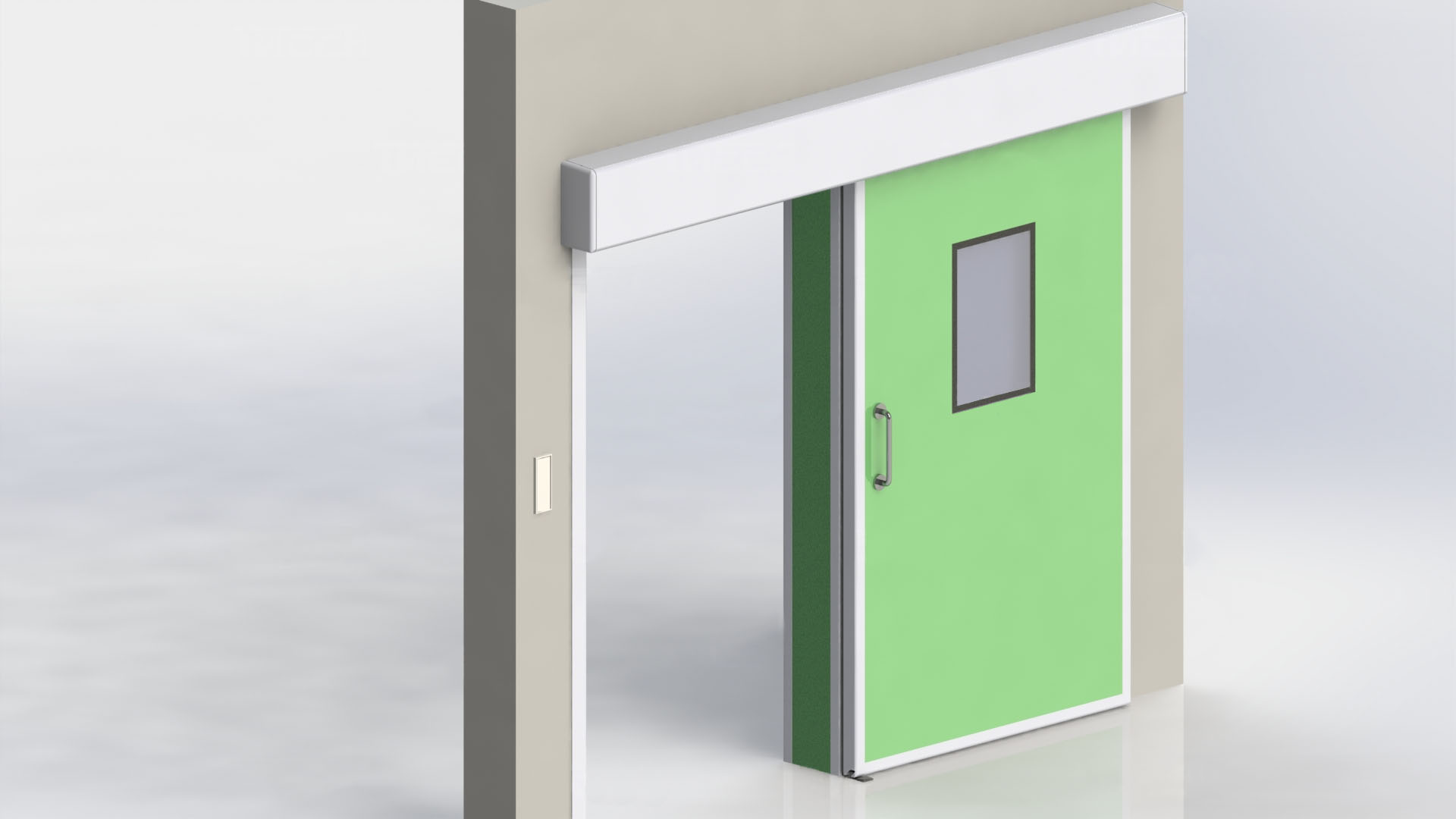 Door frame of the sliding door for clean rooms